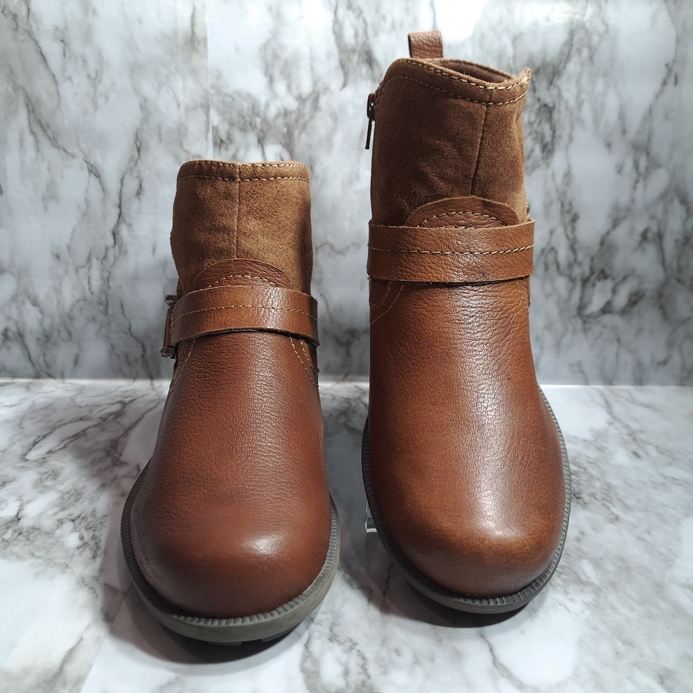 Earth Origins By Earth Women's Paris Ankle Boots Suede Leather Brown Size 9W - Picture 3 of 16
